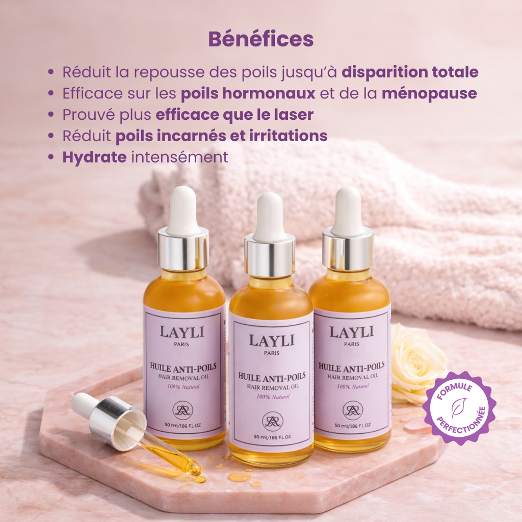 HUILE ANTI-POILS NUIT • disparition définitive des poils !